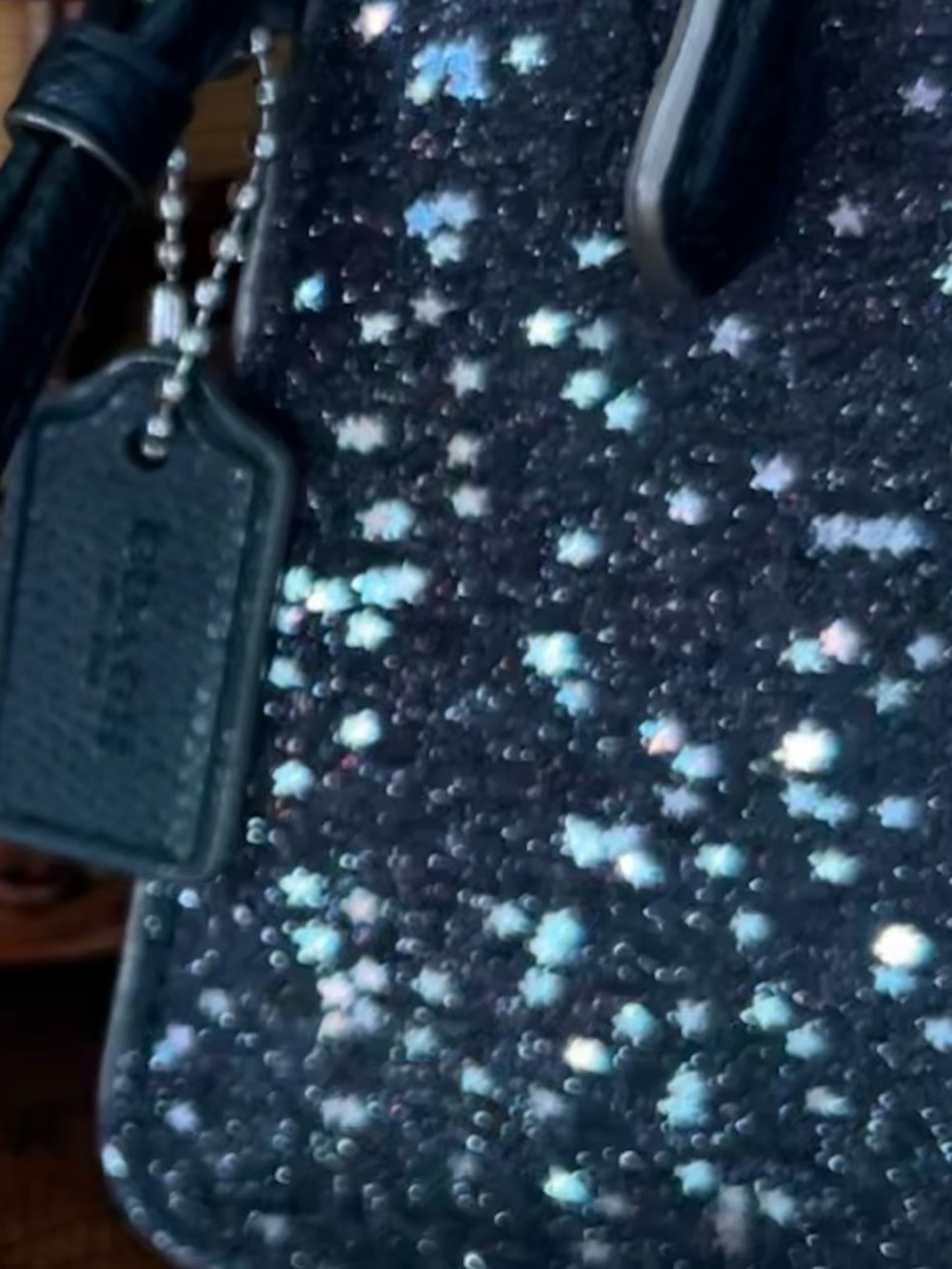 Coach Black Wristlet With Silver Star Glitter - NWOT - - Picture 15 of 15